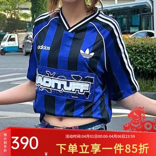 经典 阿迪达斯三叶草T恤女装 2026春季 新款 V领球衣KD2274 运动短袖