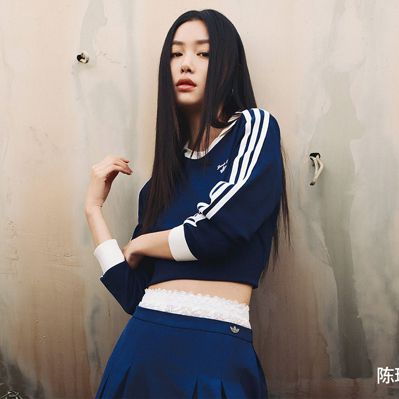 阿迪达斯三叶草女款长袖POLO衫