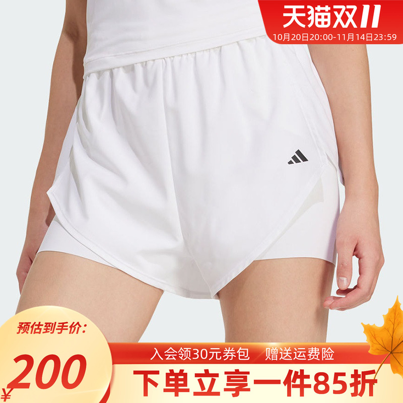 阿迪达斯女款二合一健身短裤