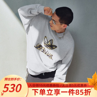 2025冬季 运动宽松套头衫 新款 CREW SWEAT 阿迪达斯三叶草卫衣男装