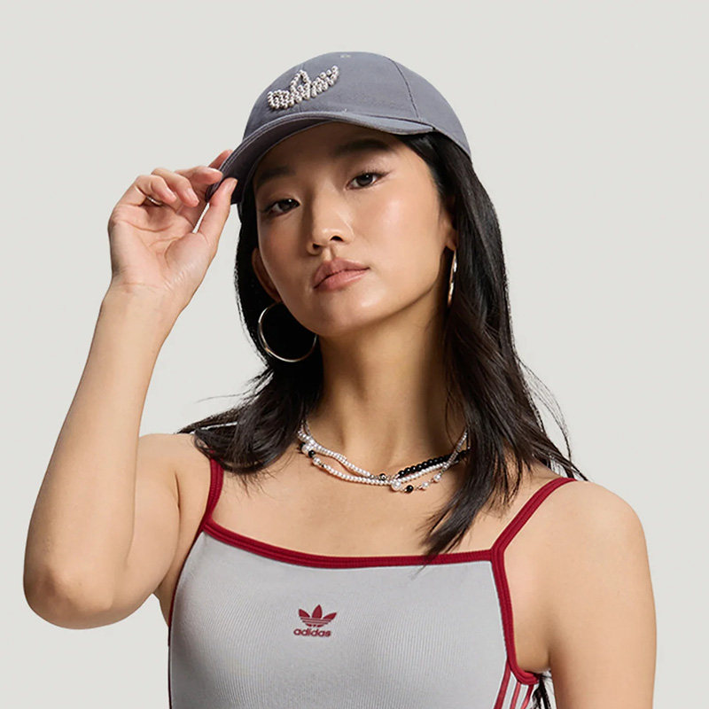 阿迪达斯三叶草时尚女帽PEARLBEADS CAP经典优雅运动棒球帽KW1278