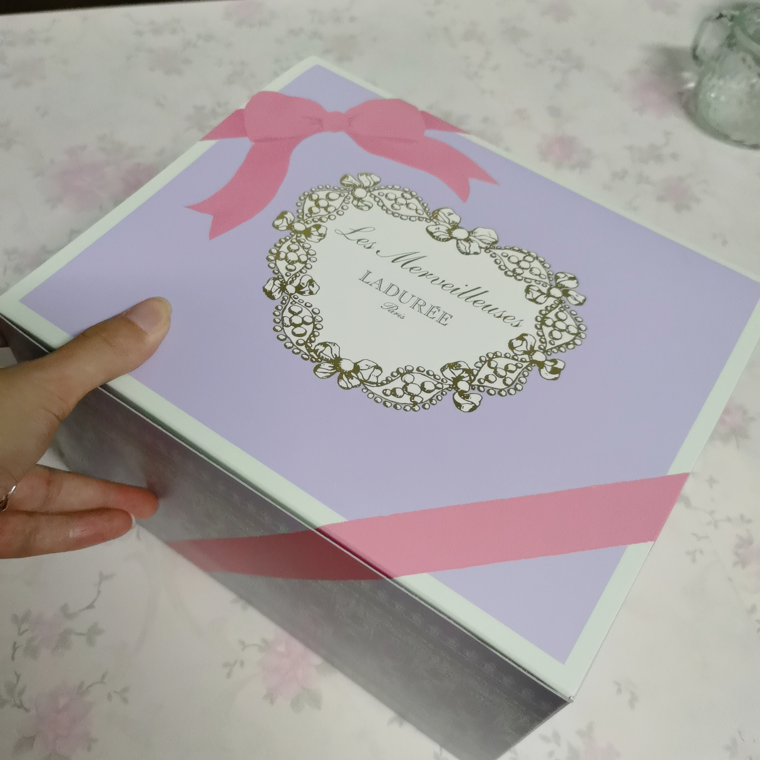 2个装Laduree原版进口蝴蝶结礼品盒礼物包装伴手礼手提烘焙外包装