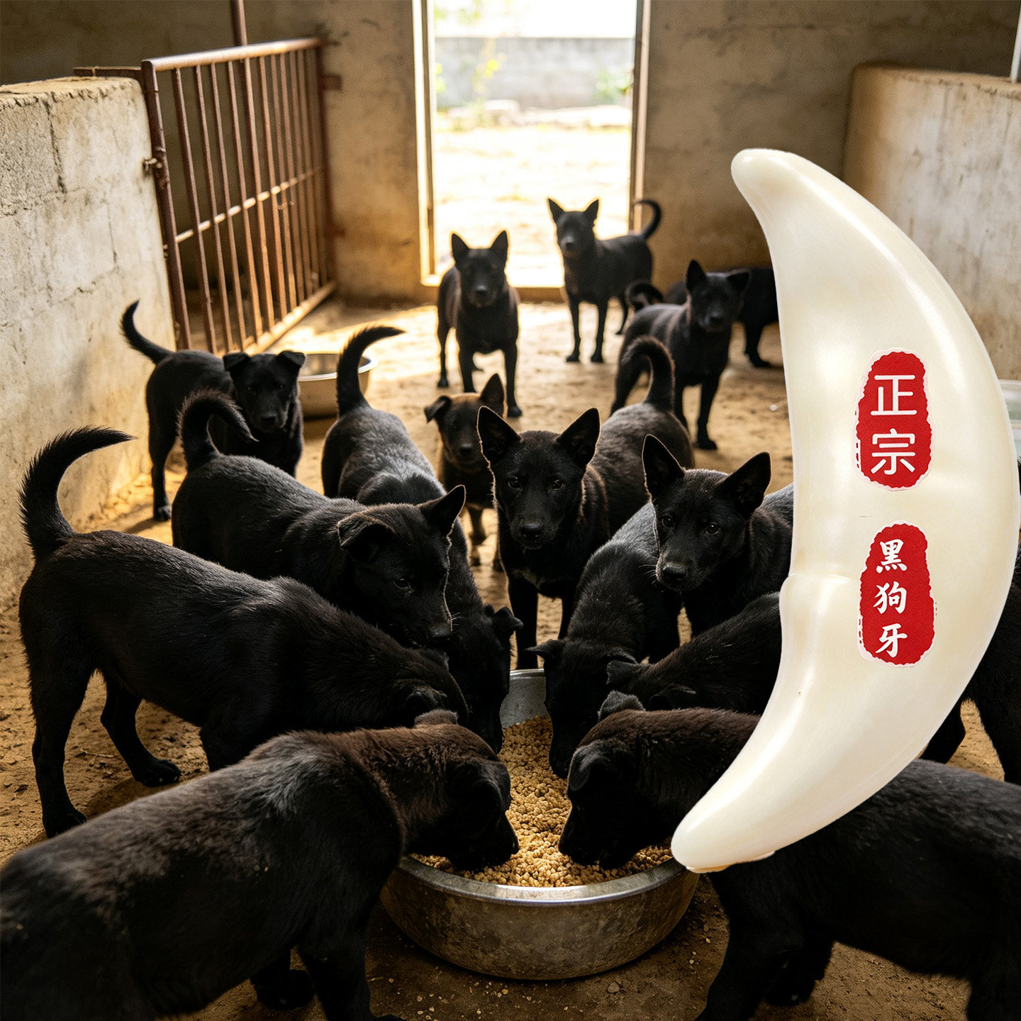 正宗真品黑狗牙手链吊坠饰品