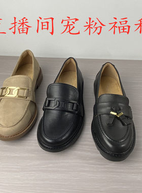 外贸平底休闲鞋 头层牛皮好穿外单女乐福鞋