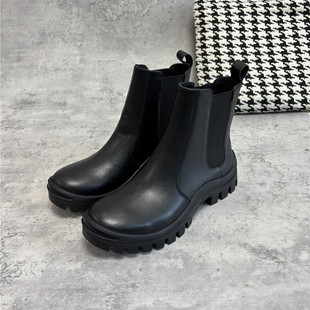 外贸切尔西短靴 全皮女靴子 头层牛皮好穿厚底马丁靴