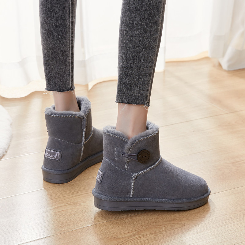 【清仓】内增高雪地靴女真皮百搭水钻搭扣短筒靴冬季加厚保暖棉靴,女鞋,时尚雪地靴,淘宝优惠券,粉丝福利购,淘宝优惠卷