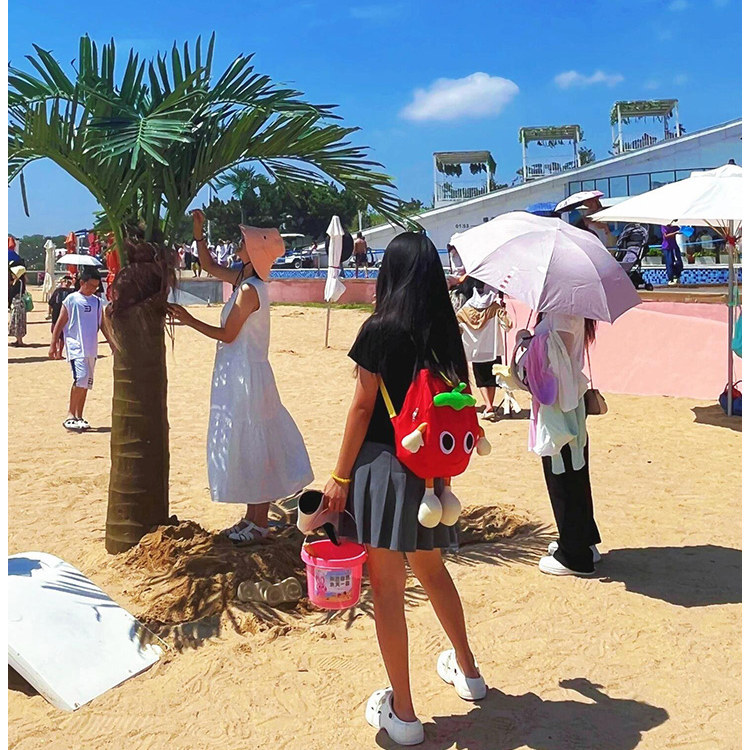 港风少女2025新款可爱卡通双肩包女大容量旅行背包学生书包ins