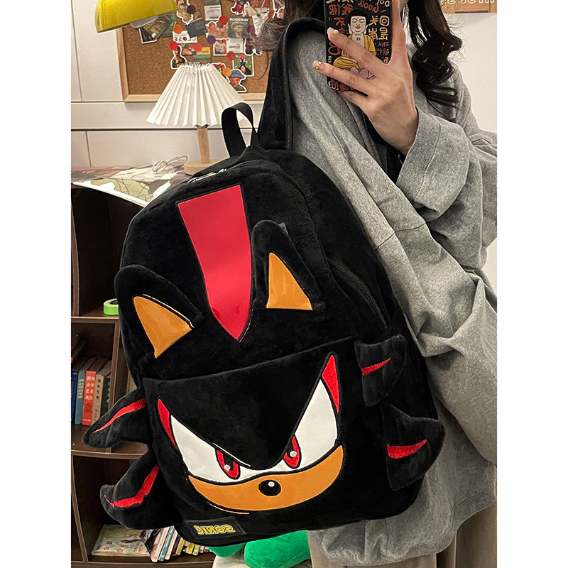 2024爆款书包男女同款大容量高颜值时尚通勤百搭搞怪毛绒双肩包包