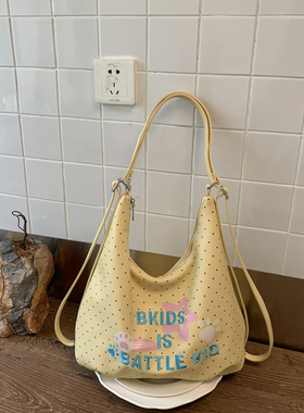 GFSN小众设计卡通印花托特包女大容量单肩斜挎包通勤包女孩子百搭