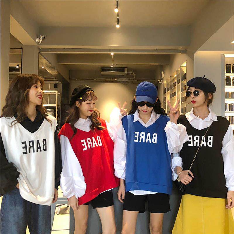 三人四人閨蜜裝chic港味風馬甲V領無袖背心ins衛衣女學生上衣外套在類目 女裝/女士精品, T恤中 - 來自Buy2taobao.com提供專業的淘寶代購服務