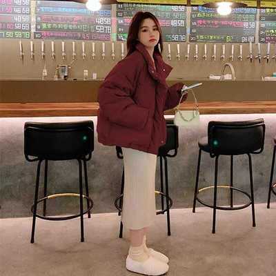 红色2025冬季新款棉衣宽松