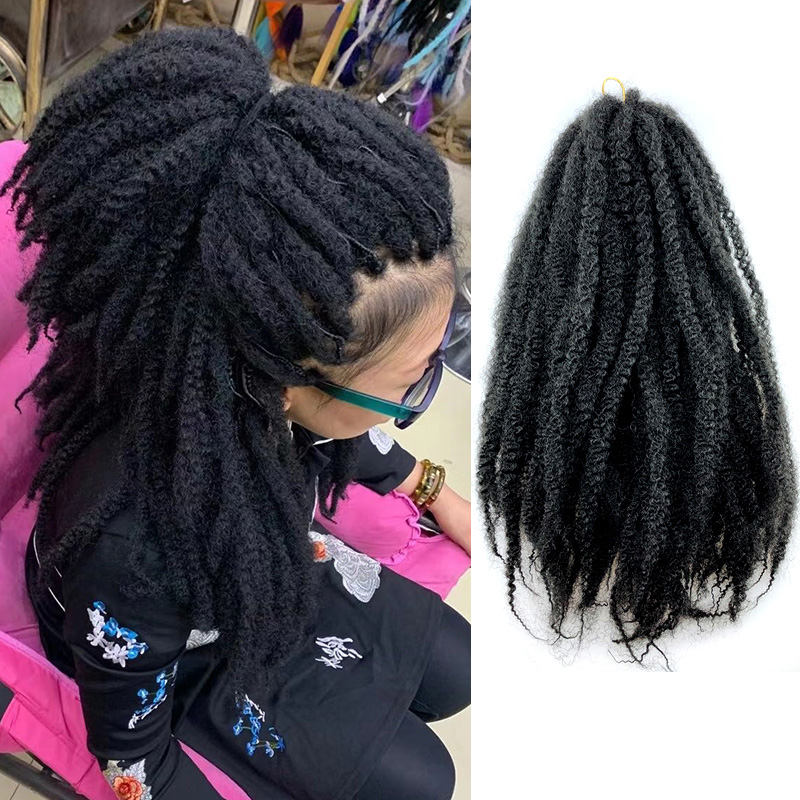 afro kinky curly hair twist braid 毛毛虫脏辫假发非洲接发辫子