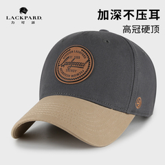 lackpard帽子夏季男爸爸高顶宽檐鸭舌帽硬顶棒球帽大头围加大加深