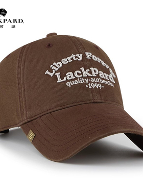 lackpard情侣同款帽软顶水洗显脸小鸭舌帽加大宽帽檐卡其色棒球帽