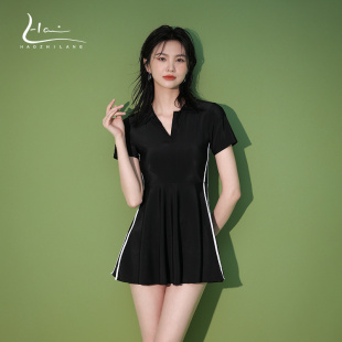 游泳装 连体泳衣女保守显瘦遮肚新款 游泳馆专用运动裙式 裙式 女 爆款