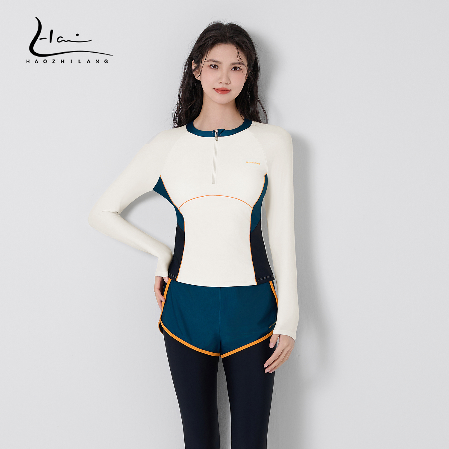 防晒泳衣女长袖长裤分体高级感