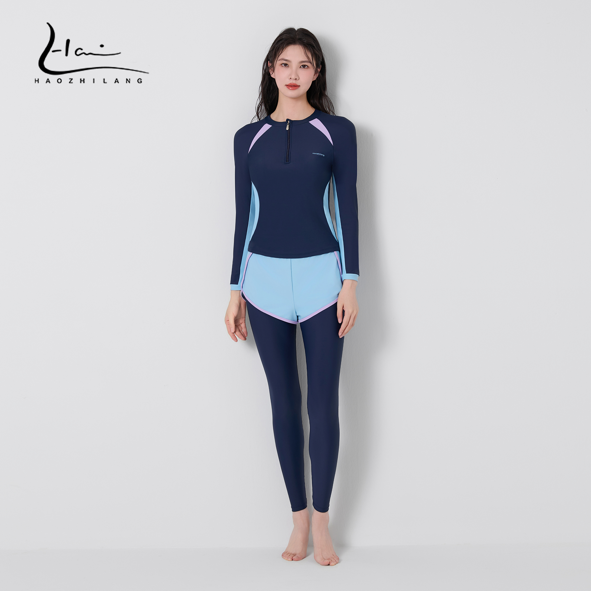 泳衣女新款长袖长裤分体泳衣