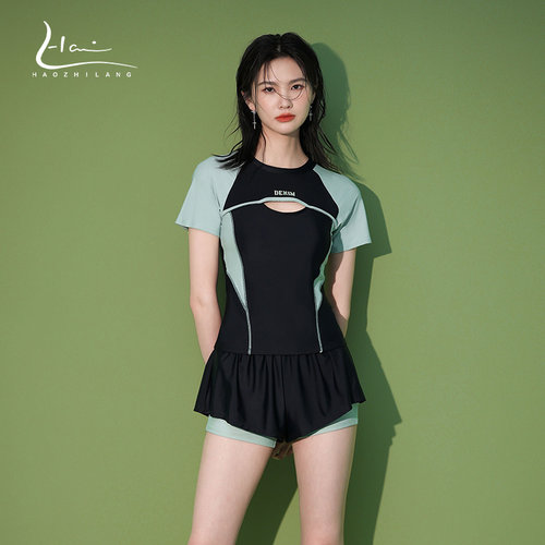 昊之浪泳衣女保守遮肚平角运动