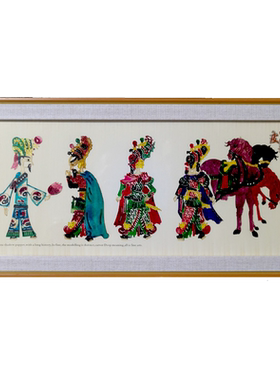皮影摆件摆台中国特色礼品送老外皮影装饰画陕西西安特产旅游纪念