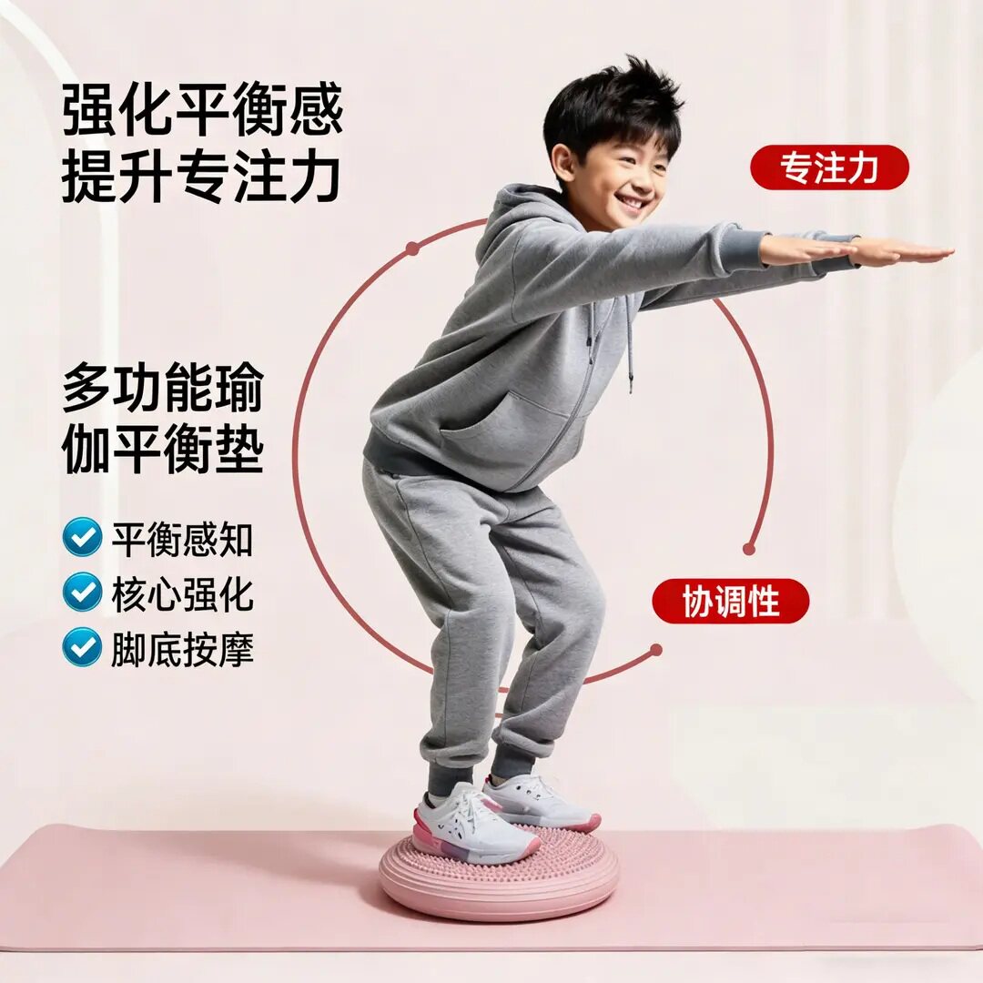 儿童脚踝平衡盘半圆平衡球前庭感统跳跳球蹦蹦瑜伽半球家用训练球