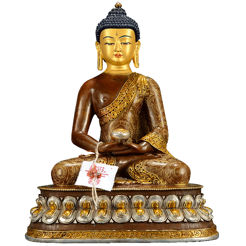 紫铜鎏金双层10寸尼泊尔手工