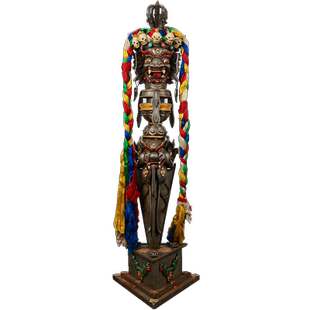 尼泊尔手工普巴金刚宝橛摆件 装饰用品客厅家居客厅 五钴金刚摆件