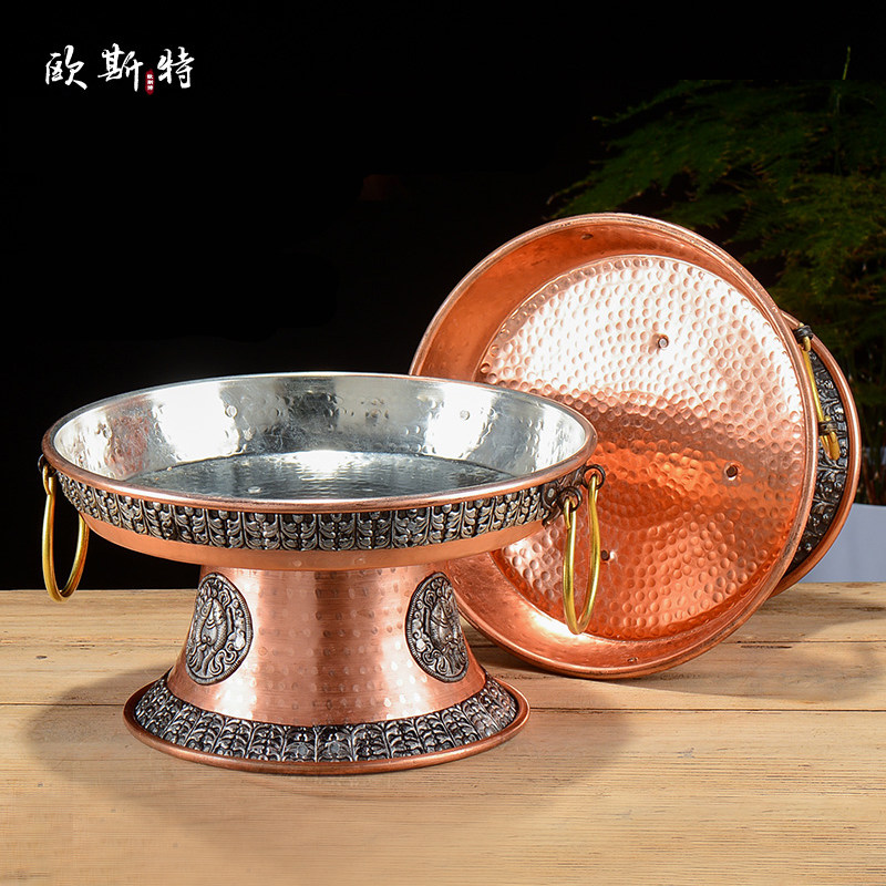 佛前供果盘 紫铜贡盘佛具用品客厅家用 西藏水果盘 高脚双耳供盘,家居饰品,果盘/果篓,淘宝优惠券,粉丝福利购,淘宝优惠卷
