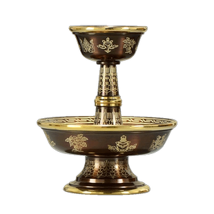八吉祥供水杯印度进口手工铜描金 西藏藏式水酒护法杯圣水杯贡杯