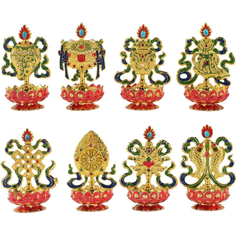 八瑞物镀金彩绘八吉祥摆件