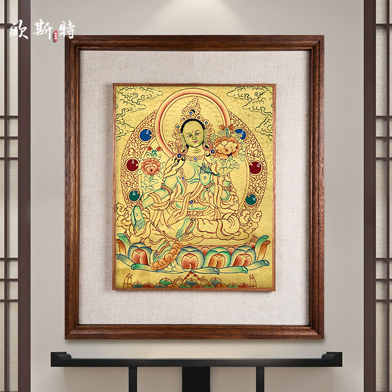 欧斯特绿度母尼泊尔客厅装饰画
