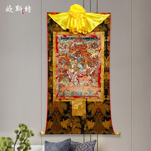 玄关装饰挂画矿物颜料唐卡