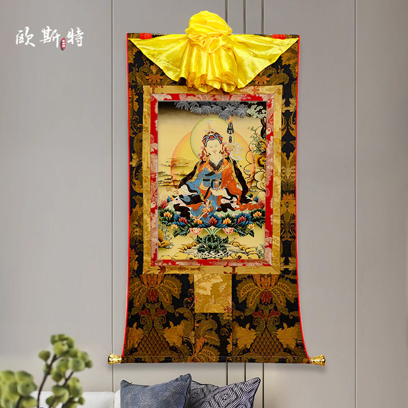 玄关装饰挂画手工装裱矿物唐卡