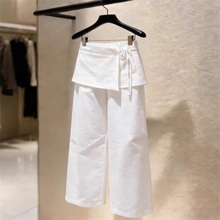 宽松bf慵懒风白色屁帘休闲裤 百搭阔腿裤 女春 时尚 专柜撤回2026新款