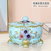 轻奢烟灰缸北欧创意客厅家用高档烟灰缸个性 潮流可爱带盖树脂摆件