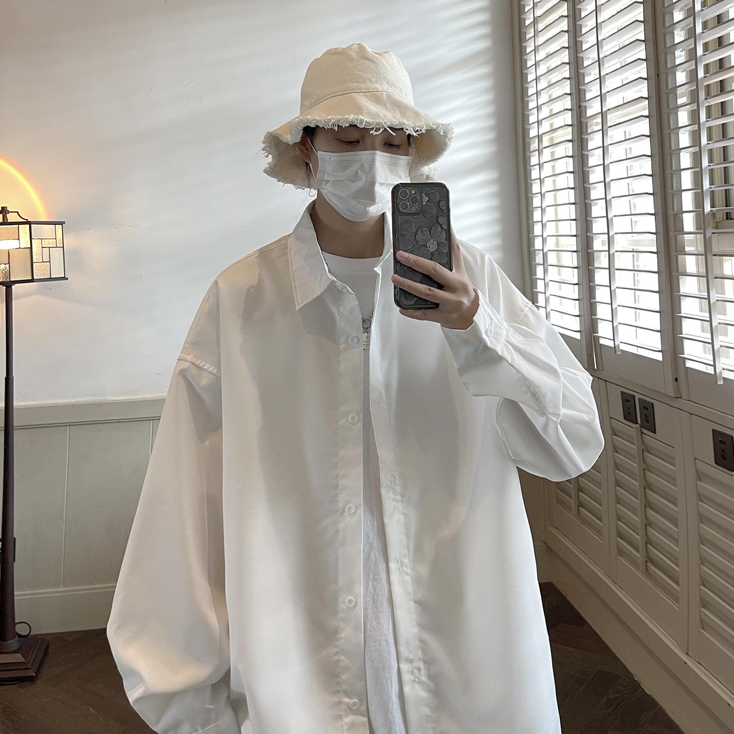 简约宽松长袖衬衫青少年黑白色班服衬衣Q149-P35控49，男装衬衫，星座617A-5（原A405）