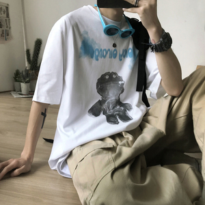 夏季新款圆领创意印图青少年半袖 宽松韩版短袖T恤衫潮 G844-P28图片