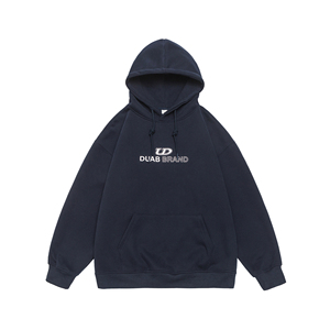 新款美式复古字母印花连帽卫衣男女宽松百搭情侣上衣外套W263-P78，男装卫衣，电商A405