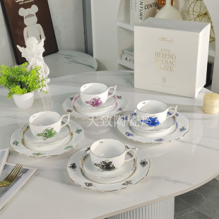 欧式 阿波尼唐顿海兰德赫伦陶瓷餐具三件套杯碟盘子轻奢高颜值