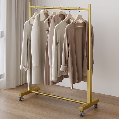 服装店展示架落地加粗挂衣架龙门货架水管可移动滑轮直播间挂衣杆