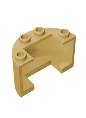 【50g】MOC积木24593兼容零件2x4x2弧形砖壁板国产积木