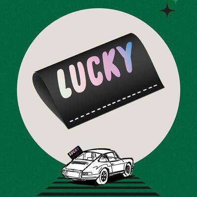 lucky发财好运水洗标车尾车贴