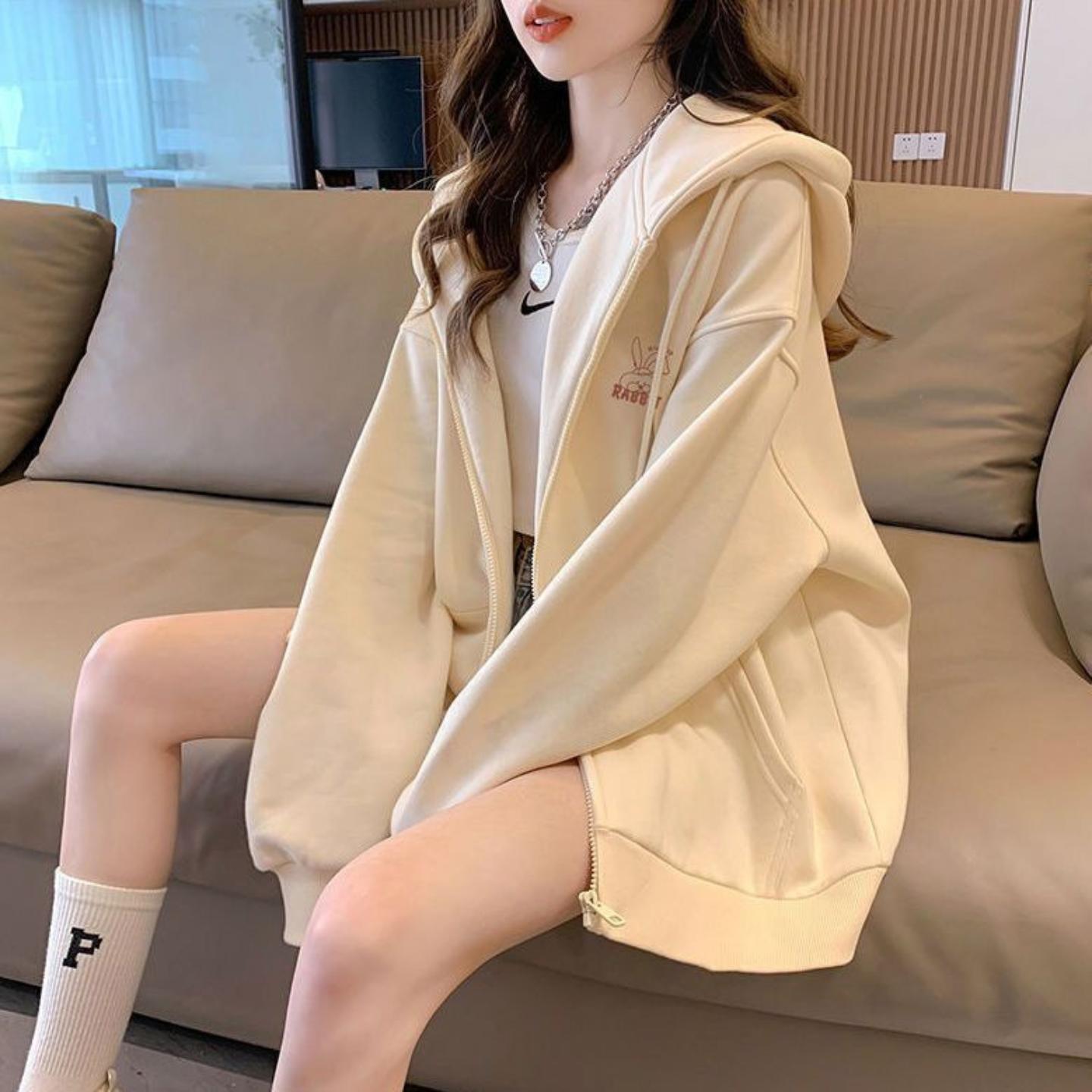 刺绣卫衣女宽松慵懒风春秋款2025