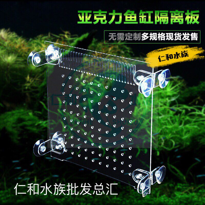 仁和水族鱼缸隔离板鱼苗隔离网挡板隔网微孔透明亚克力分隔板隔断