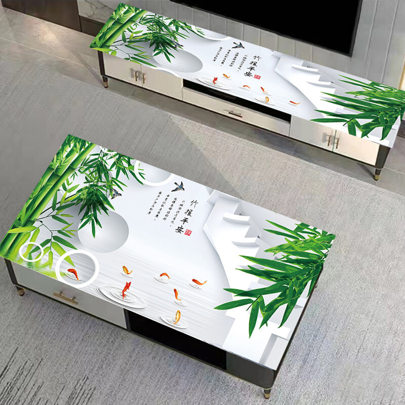 PVC防水软玻璃水晶板桌垫餐桌茶几电视柜防尘免洗软胶垫办公桌垫