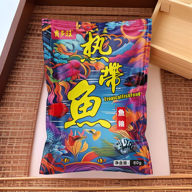 宝多旺血鹦鹉鱼饲料地图皇冠增红小型热带鱼观赏鱼孔雀虎皮鱼粮食