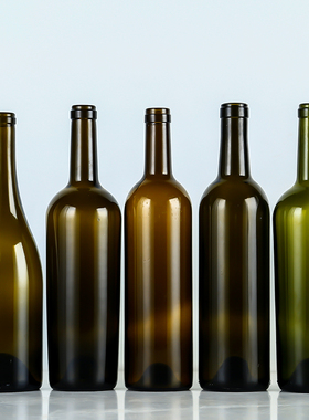 红酒瓶空酒瓶500ml750ml墨绿色红酒瓶自酿葡萄酒果酒瓶送木塞胶帽