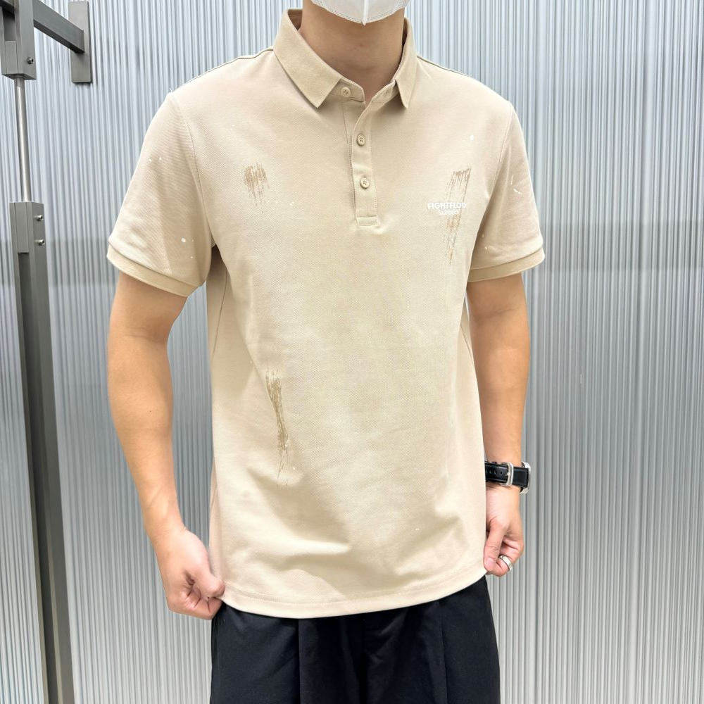夏季新款男士短袖T恤男生POLO衫翻领男装潮牌上衣精美刺绣修身版