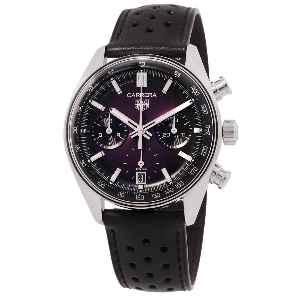 Tag Heuer Carrera卡雷拉计时表自动机械紫色表盘男士手表