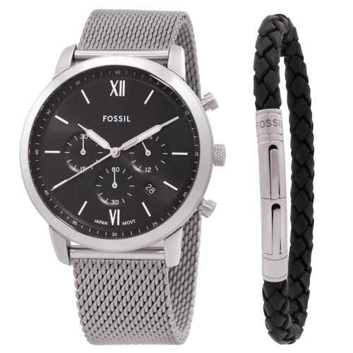 Fossil计时表石英黑色表盘男士手表FS6020SET