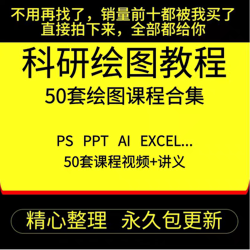 科研绘图sci ps ppt ai c4d r语言 spss Origin GraphPad视频教程